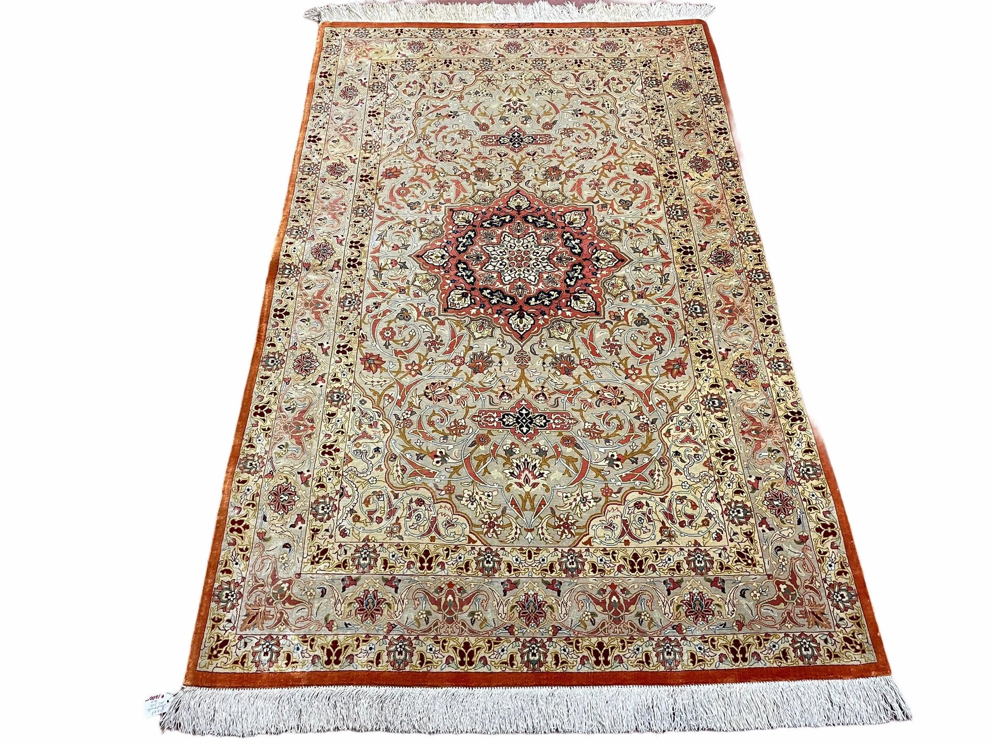 3' X 5' Vintage Fine Handmade Turkish Oriental Silk Rug 900 KPSI Wow - Nuvé