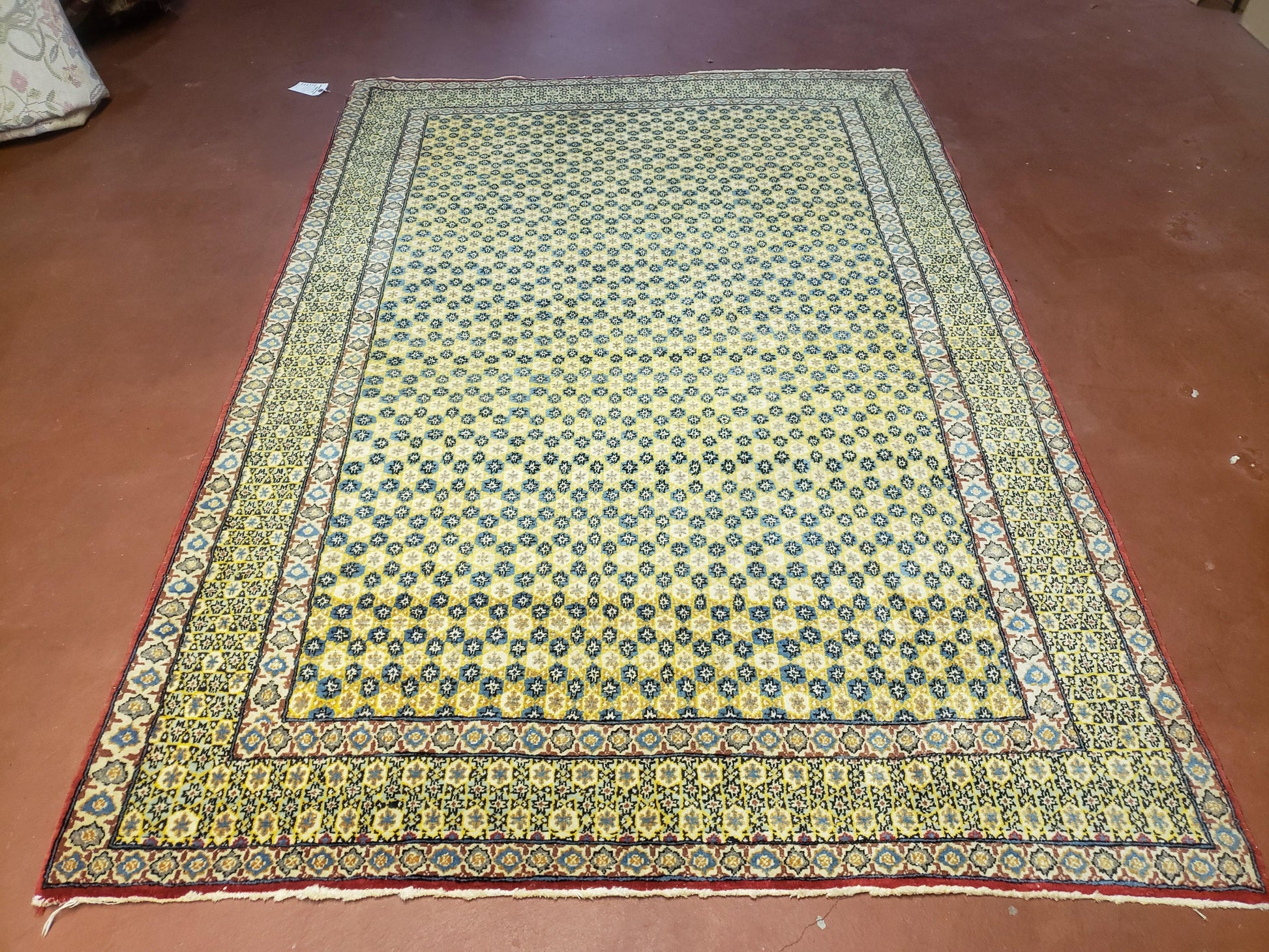 5x7 Authentic Handmade Rug Star Of David Wool Rug Green Rug Gold Rug 4x6 Rug - Nuvé