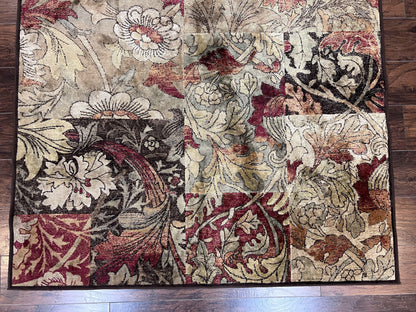 Modern Abstract Area Rug 5x7, Floral Design, Contemporary Carpet 5 x 7, Multicolor - Nuvé
