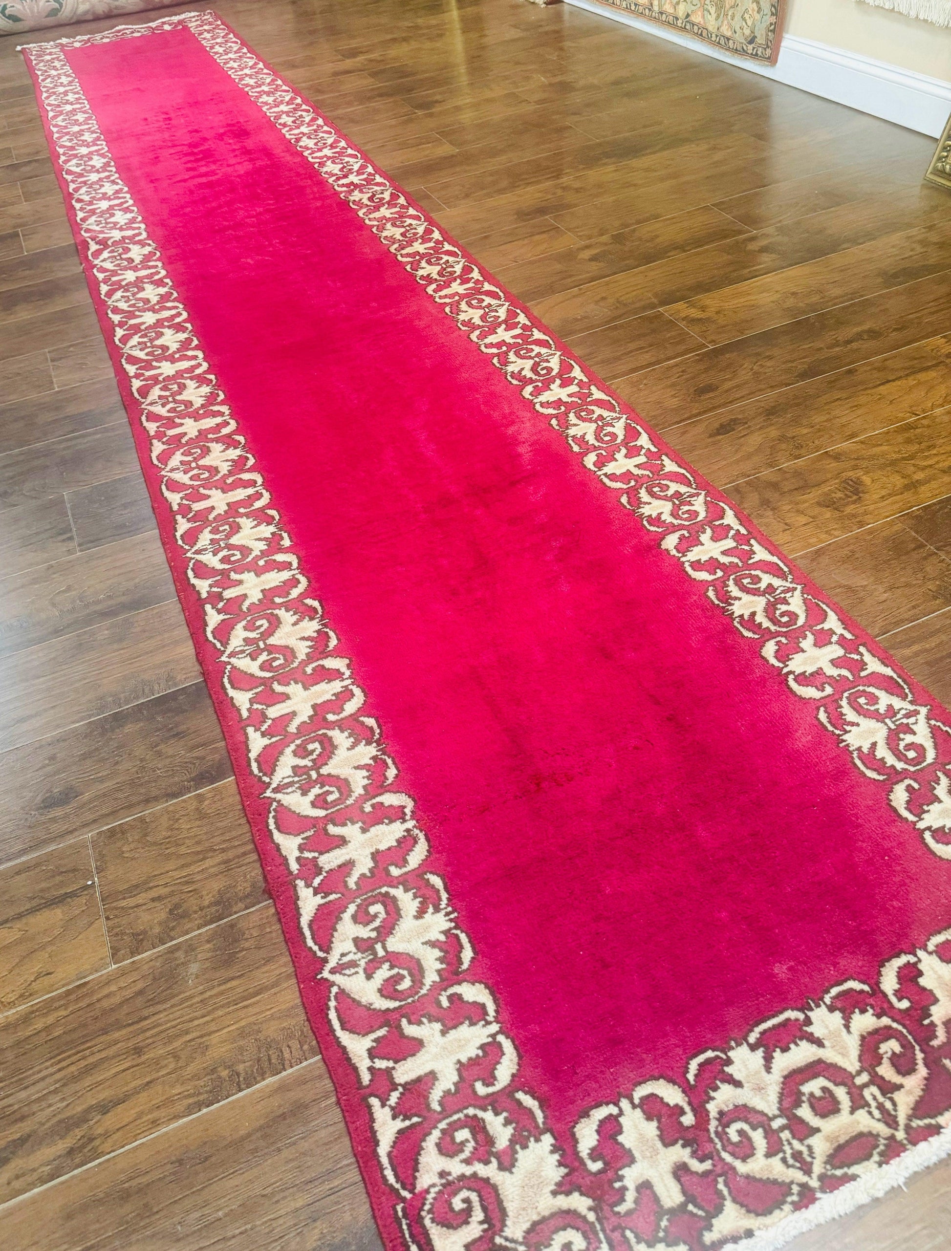 Red Persian Kerman Runner Rug 3x16 - Nuvé