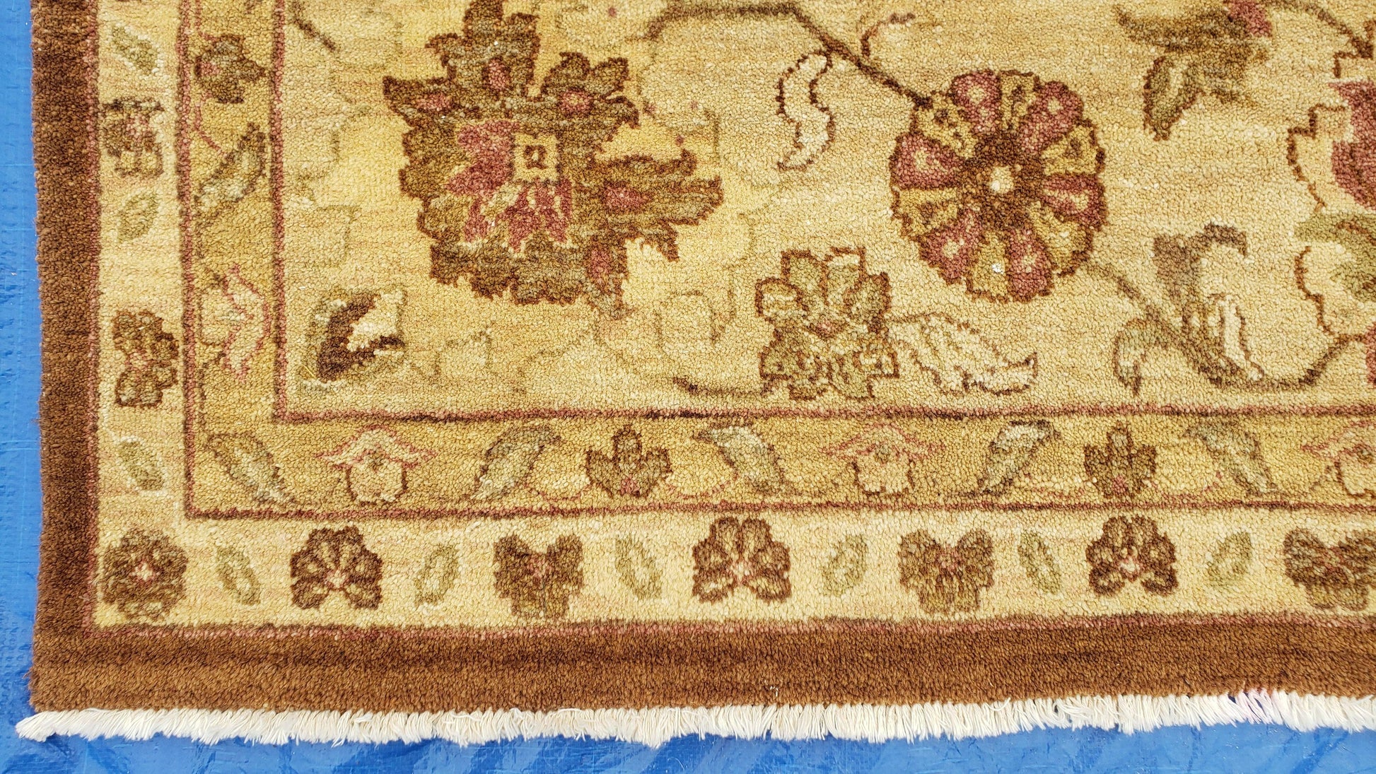Indo Persian Rug 10x14, Mahal Sultanabad Oriental Carpet, Burnt Orange & Beige, Handmade Wool Area Rug - Nuvé