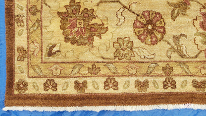 Indo Persian Rug 10x14, Mahal Sultanabad Oriental Carpet, Burnt Orange & Beige, Handmade Wool Area Rug - Nuvé