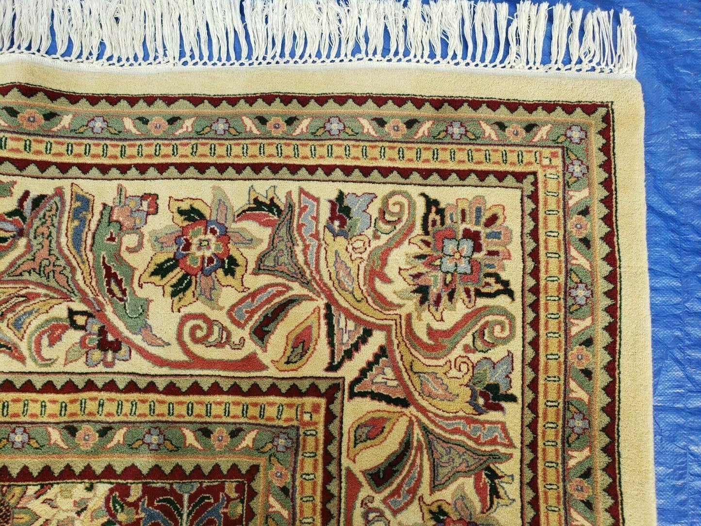 12' X 18' One-of-a-Kind Indian Agra Hand-Knotted Wool Rug Handmade Organic Dyes - Nuvé