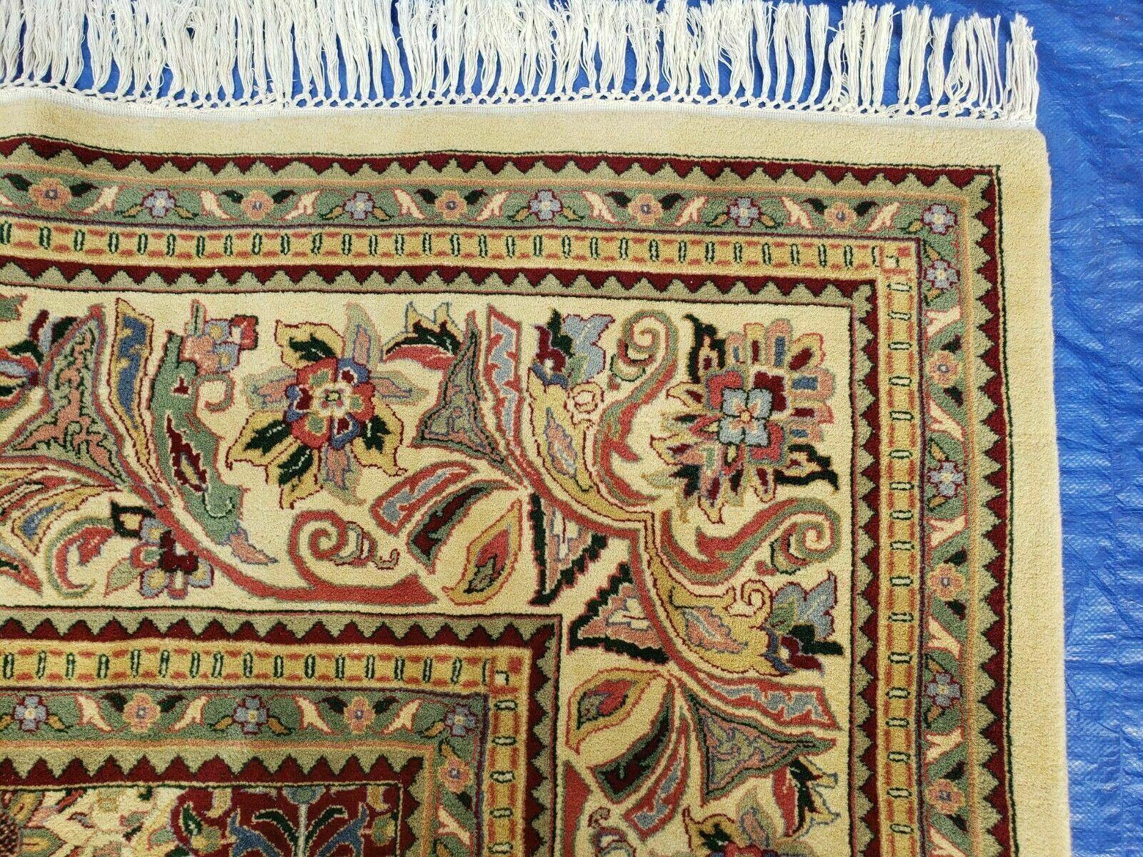 12' X 18' One-of-a-Kind Indian Agra Hand-Knotted Wool Rug Handmade Organic Dyes - Nuvé