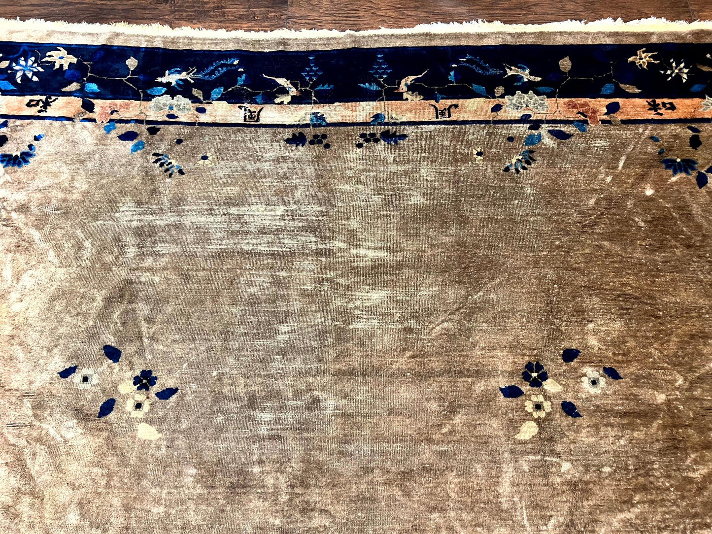 Antique Chinese Wool Rug 10x13, Large 1920s Peking Carpet, Handmade - Nuvé
