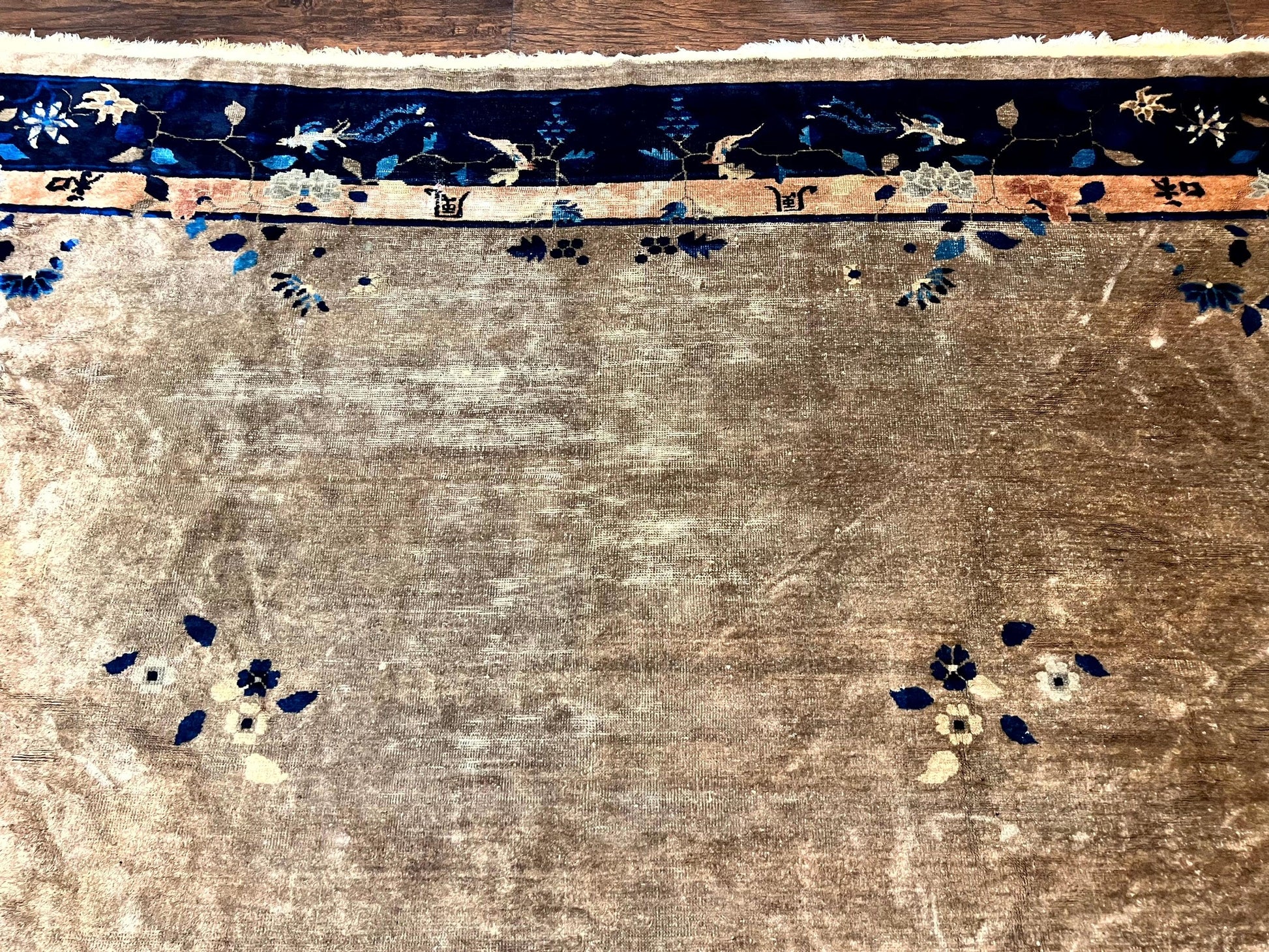 Antique Chinese Wool Rug 10x13, Large 1920s Peking Carpet, Handmade - Nuvé