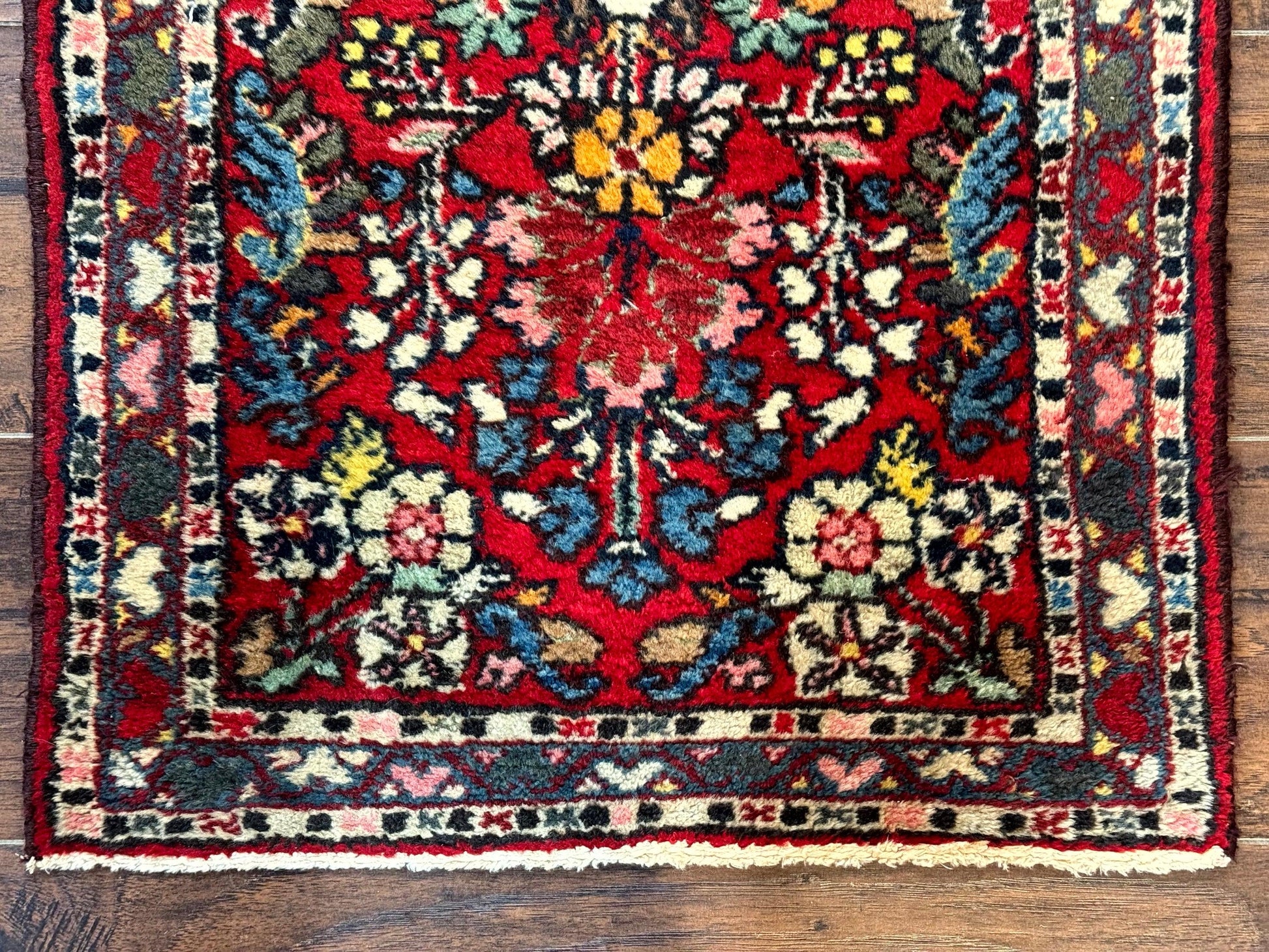 Small Persian Tribal Rug 2x3, Red Colorful Small Hamadan Carpet, Antique Persian Rug - Nuvé