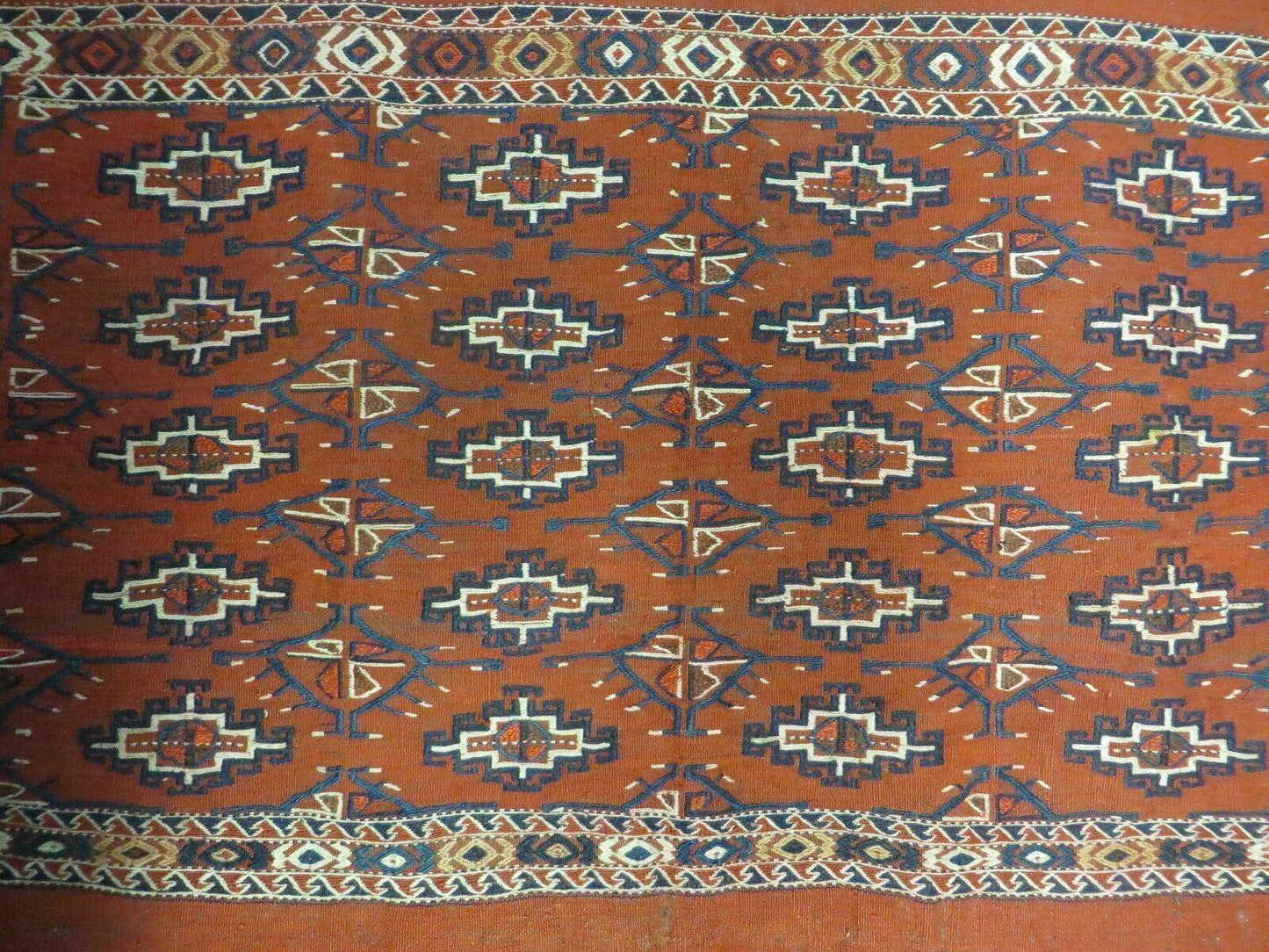 2'8" X 4' Antique Handmade Tribal Wool Rug Pillow Case Yamud Flat Weave Diamond - Nuvé