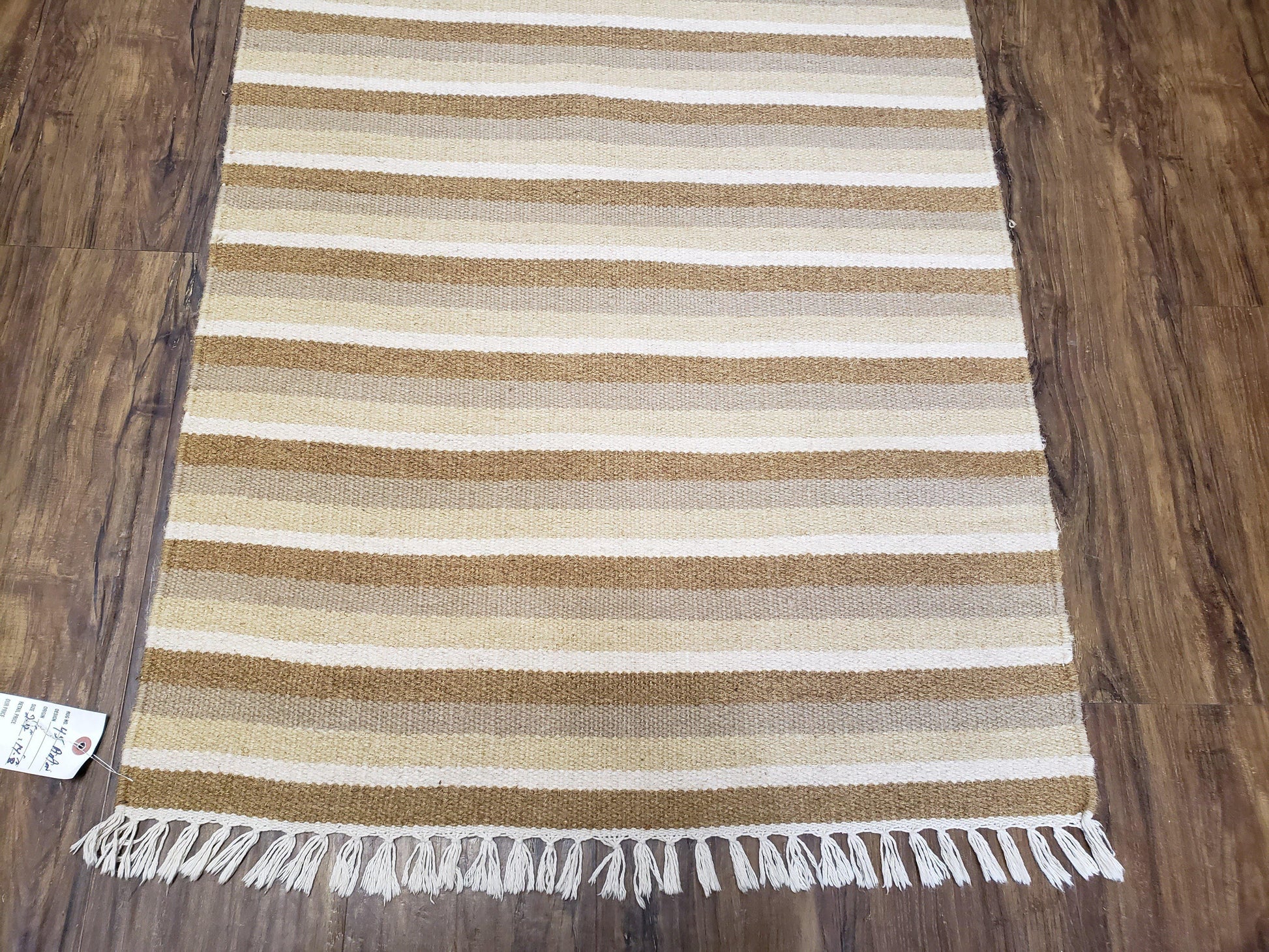 Striped Runner Rug, Flatweave Runner Rug, Hallway Runner, 15 ft Carpet Runner for Hall, Earth Tone Colors, Handmade Hand Woven Farmhouse Rug - Nuvé