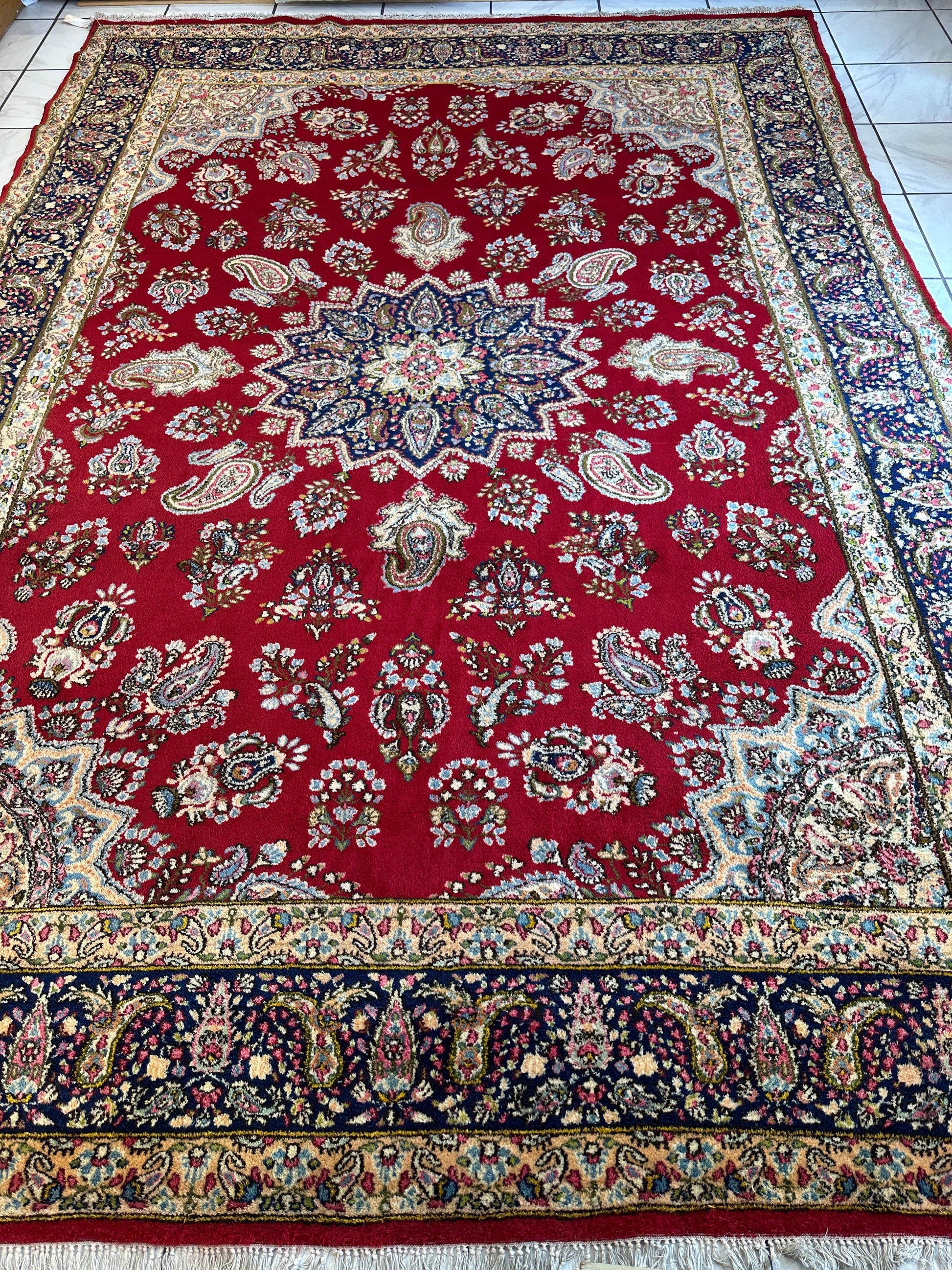 Vintage Kirman Persian Rug | 9’9” x 14’ | Thick Full-Pile Wool | Circa 1960 | K2029 - Nuvé