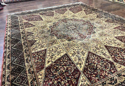 Indo Persian Rug 8x10, Dome Design, 210 KPSI, Handmade Vintage Wool Rug - Nuvé