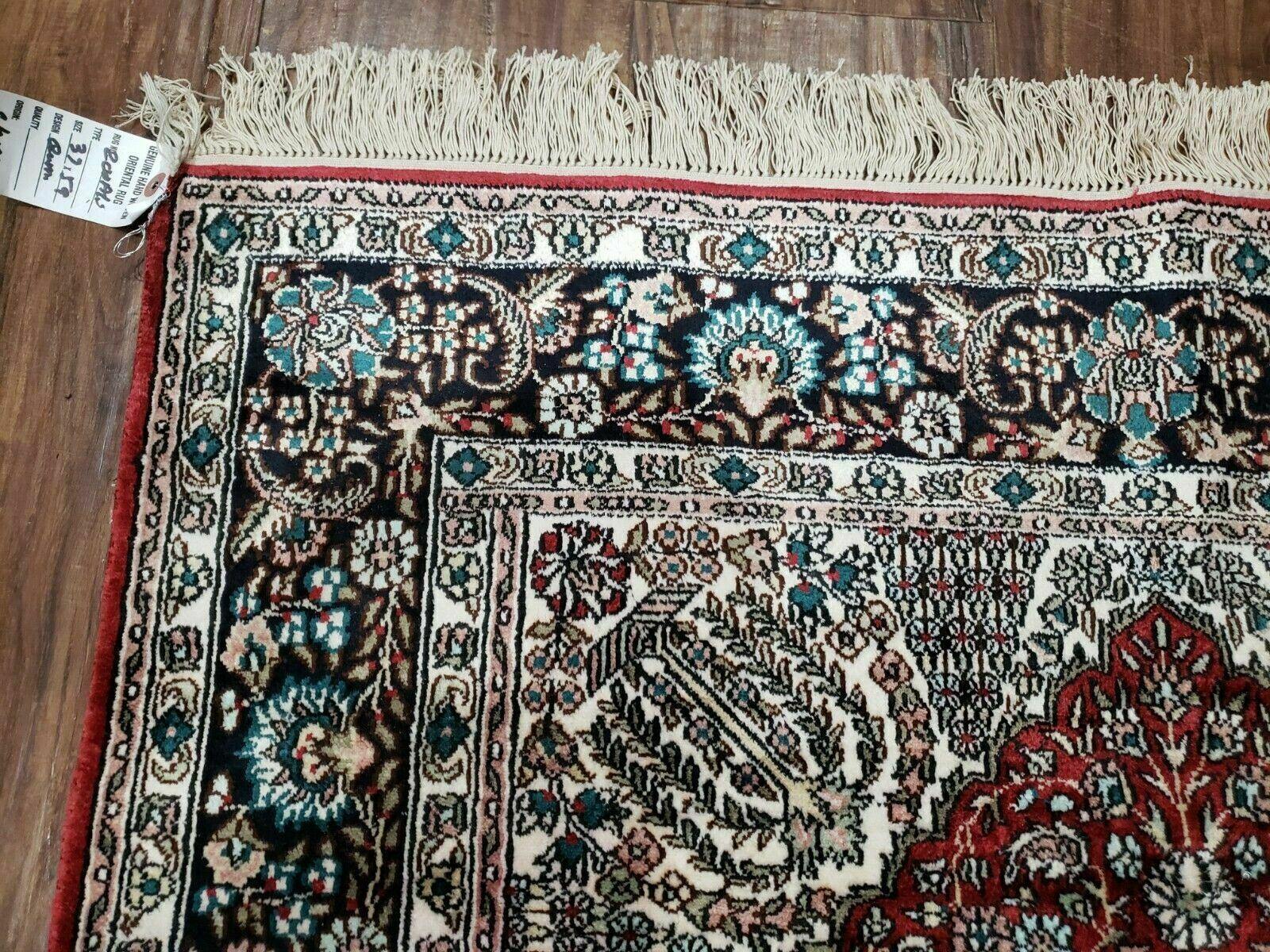 3' X 5' Vintage Fine Handmade India Oriental Kashmir Silk Rug 400 KPSI Wow - Nuvé