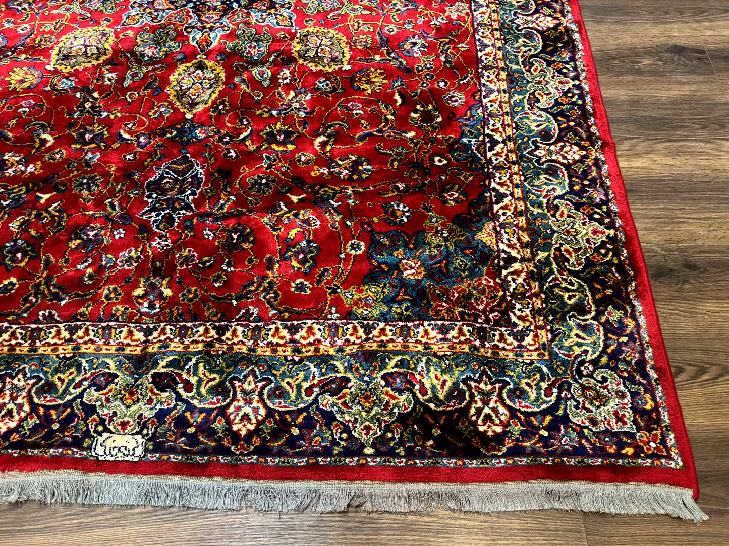 Red Persian Rug 6x9, Medallion Carpet, Ardebil Design, Vintage Belgium Power Loomed Carpet - Nuvé