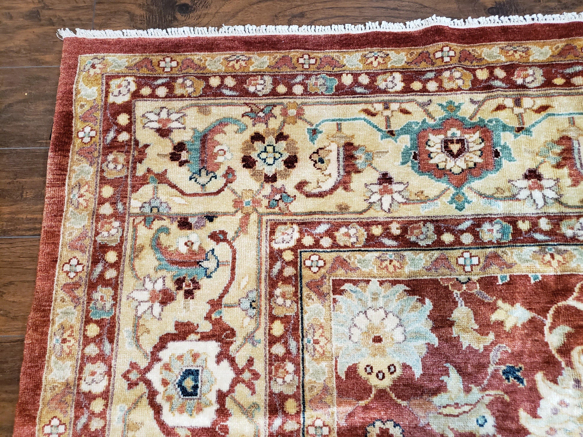 Safavieh Room Sized Rug 10x14, Wool Hand-Knotted Auburn Red & Light Gold Egyptian Mahal Oriental Carpet, 10 x 14 Large Living Room Rug - Nuvé
