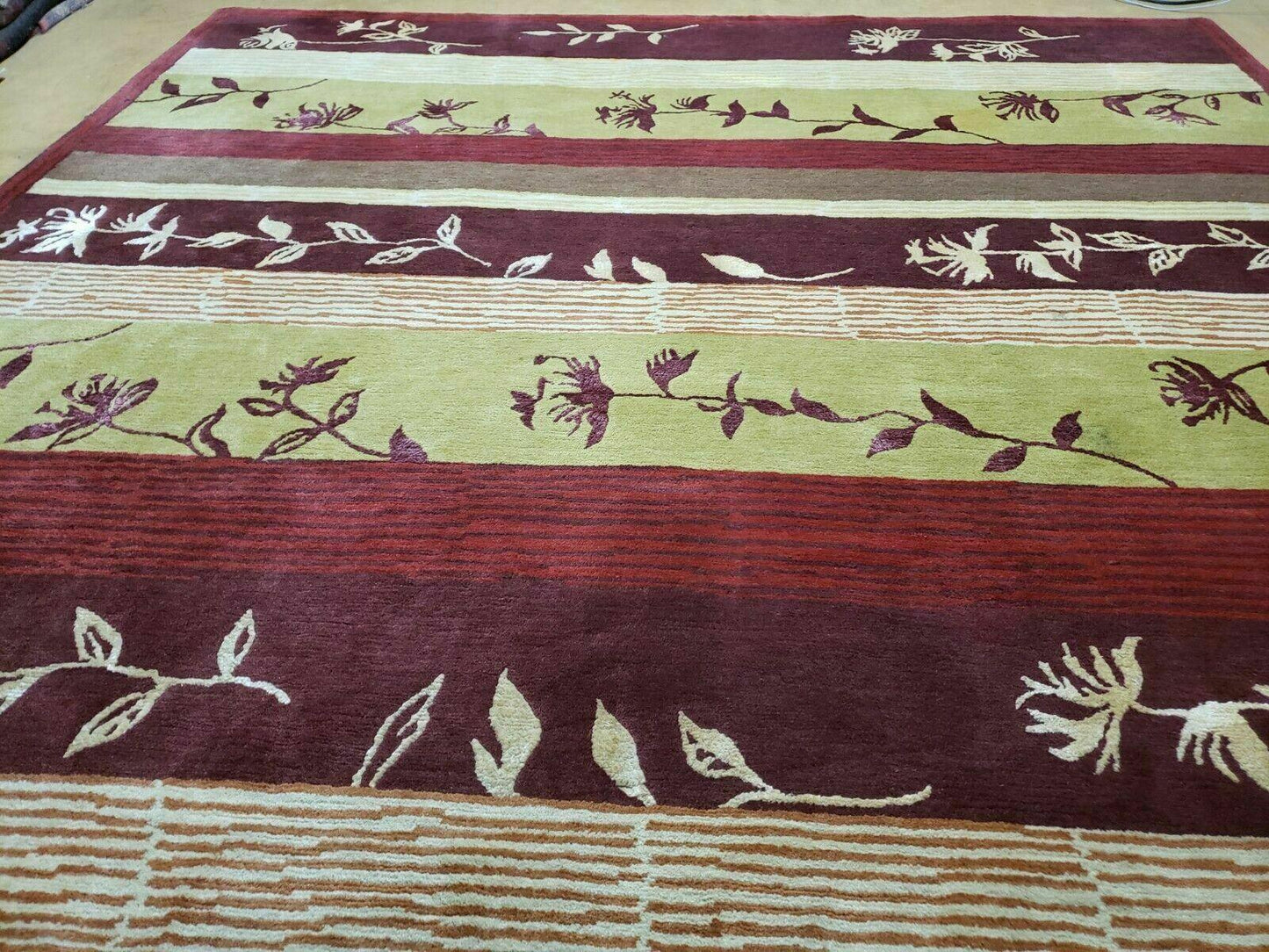 8' X 11' Tibetan Nepal Art Deco Hand Knotted Wool Rug Modern Contemporary Nice - Nuvé