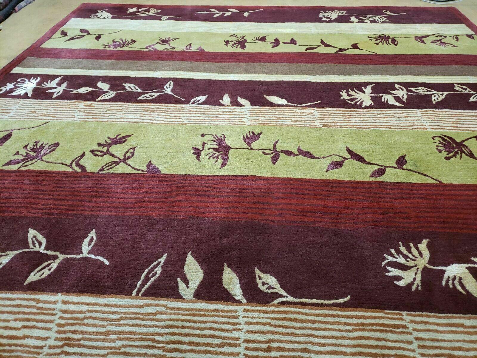 8' X 11' Tibetan Nepal Art Deco Hand Knotted Wool Rug Modern Contemporary Nice - Nuvé