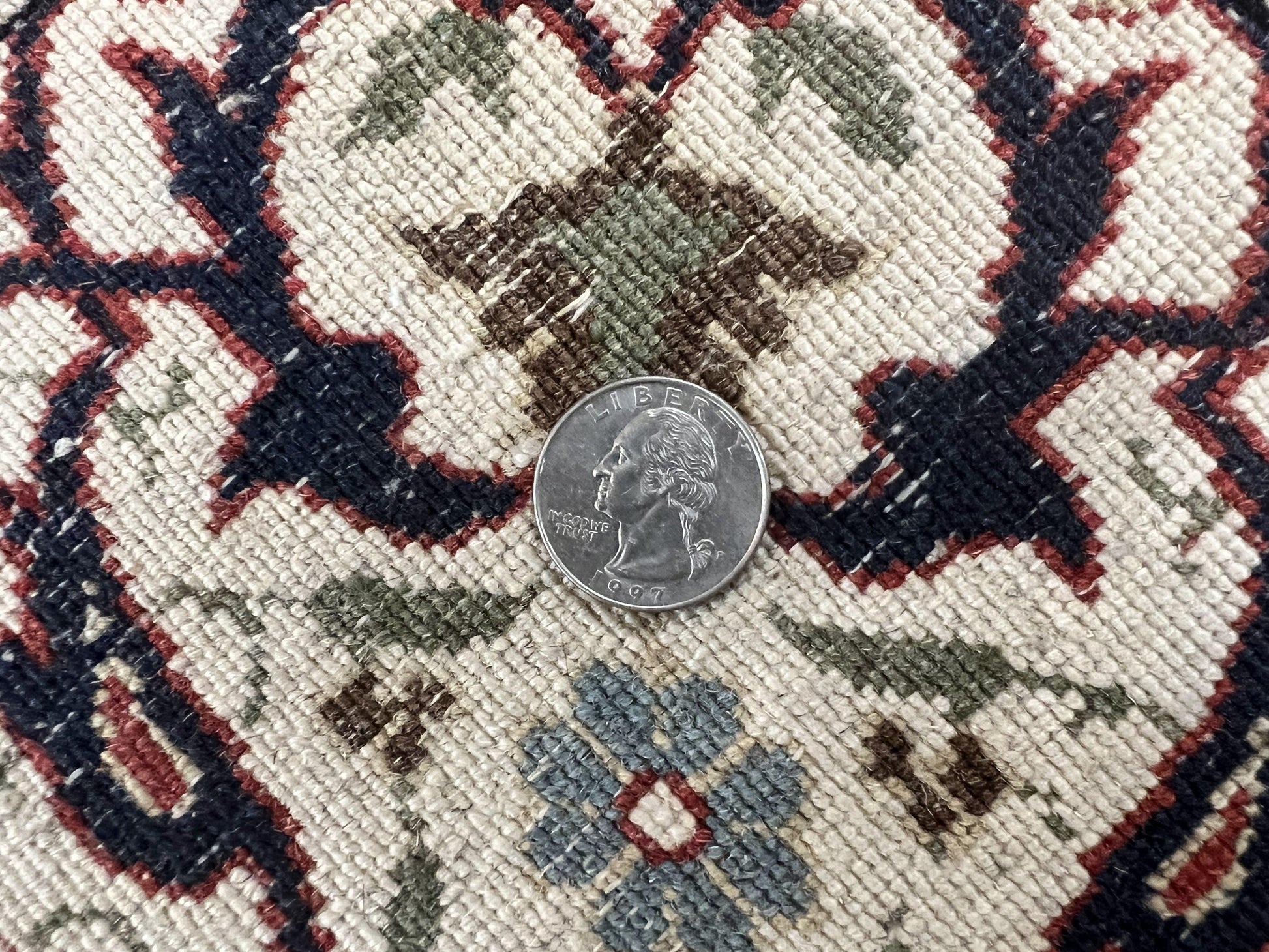 Red Persian Qum Rug 5 x 7.6, Hand Knotted Vintage Wool Fine Carpet 270 KPSI, Floral Allover - Nuvé