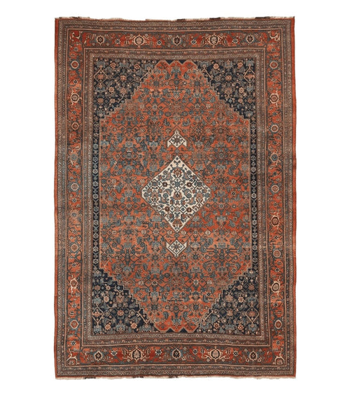 Antique Persian Bidjar Rug 8x12, Rare Persian Carpet