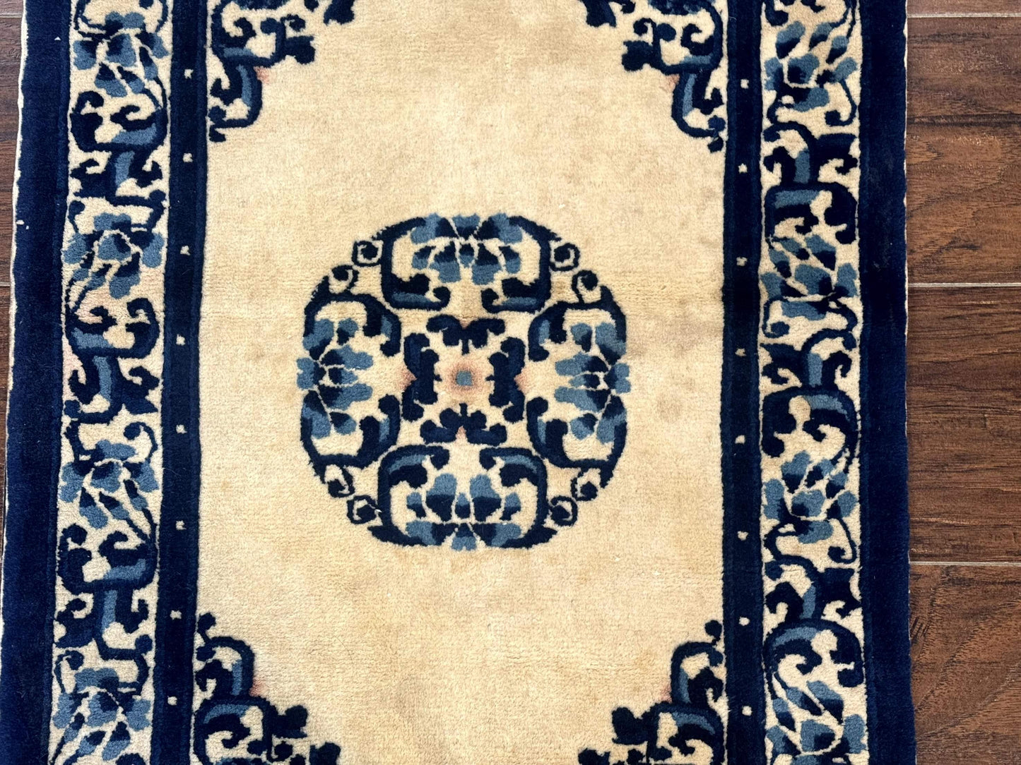 Chinese Peking Rug 2x3, Small Wool Chinese Carpet, Art Deco Rug - Nuvé