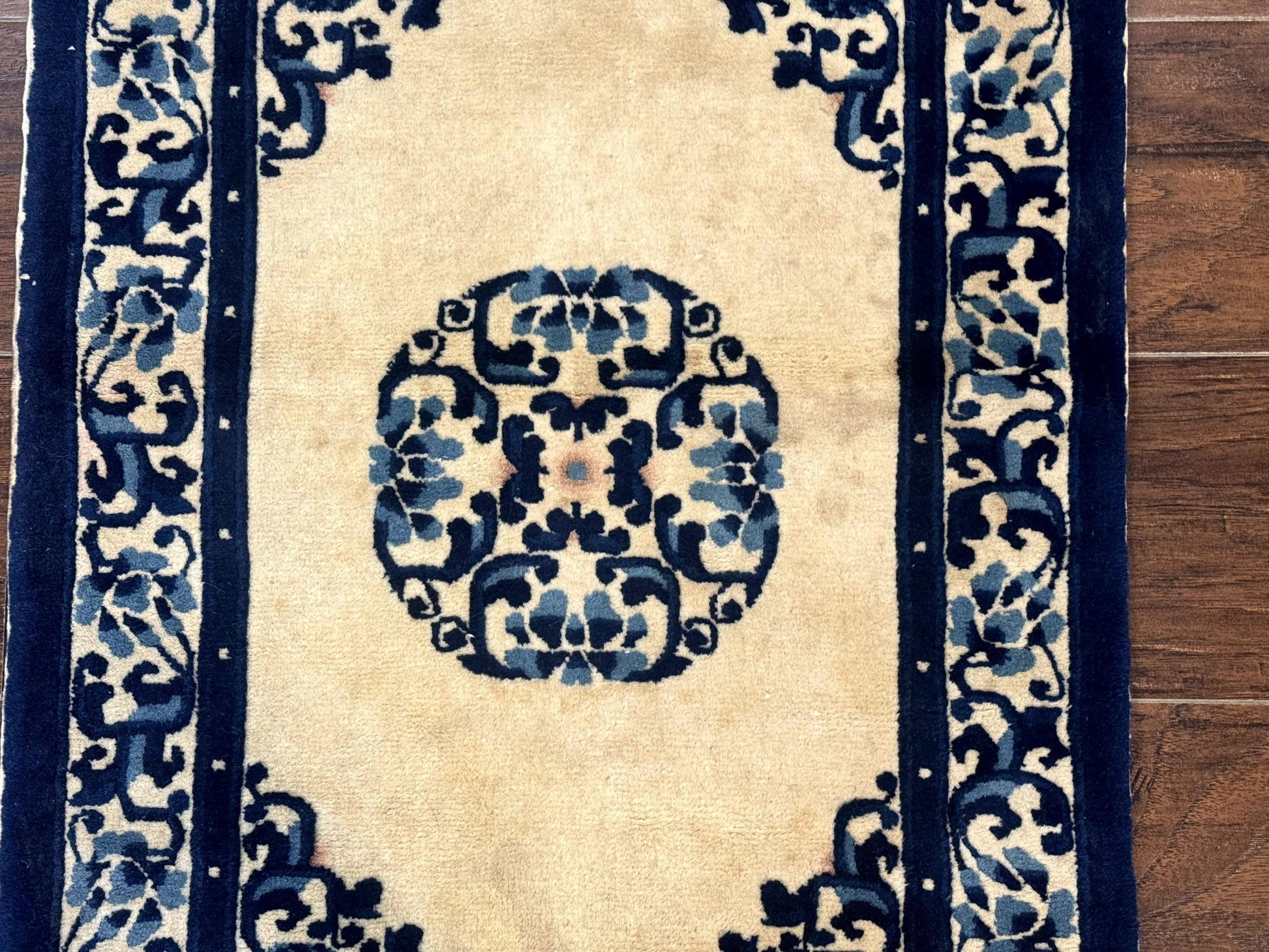 Chinese Peking Rug 2x3, Small Wool Chinese Carpet, Art Deco Rug - Nuvé