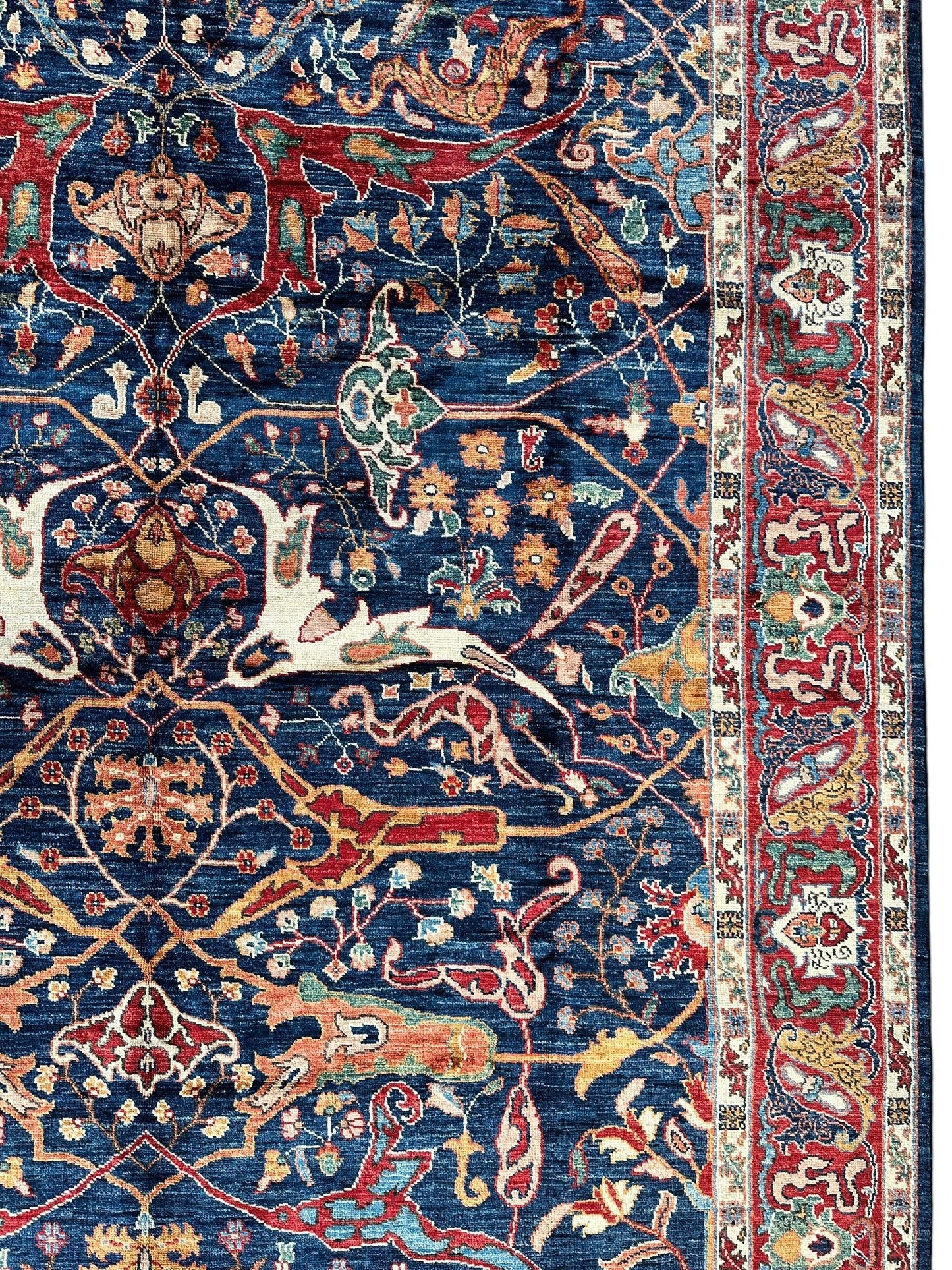 Hand-Knotted Afghani Bidjar Ghazni Wool Rug – 6'7" x 9'10" – Elegant Floral Design - Nuvé