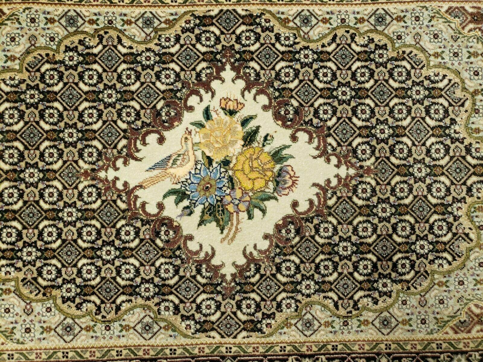 Small Persian Rug 2.4 x 3, Birds and Flowers, Finely Hand Knotted - Nuvé
