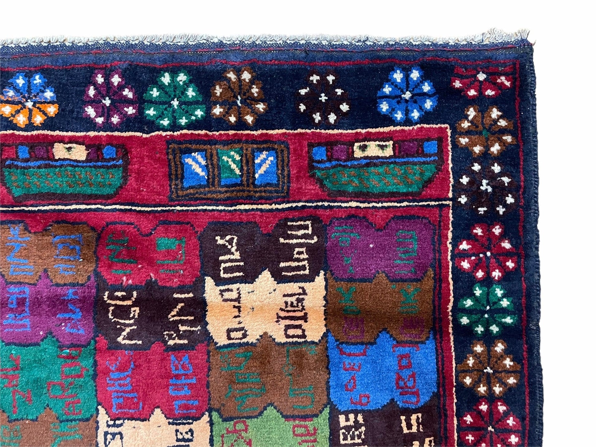 3 X 5 Vintage Handmade Tribal Wool Rug Balouchi Rug Afghan Rug Red Beige Nice - Nuvé