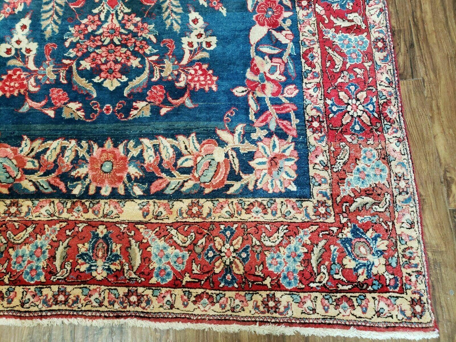 4' X 7' Vintage Handmade Turkish Wool Rug Flowers Birds Tree Of Life Blue Red - Nuvé