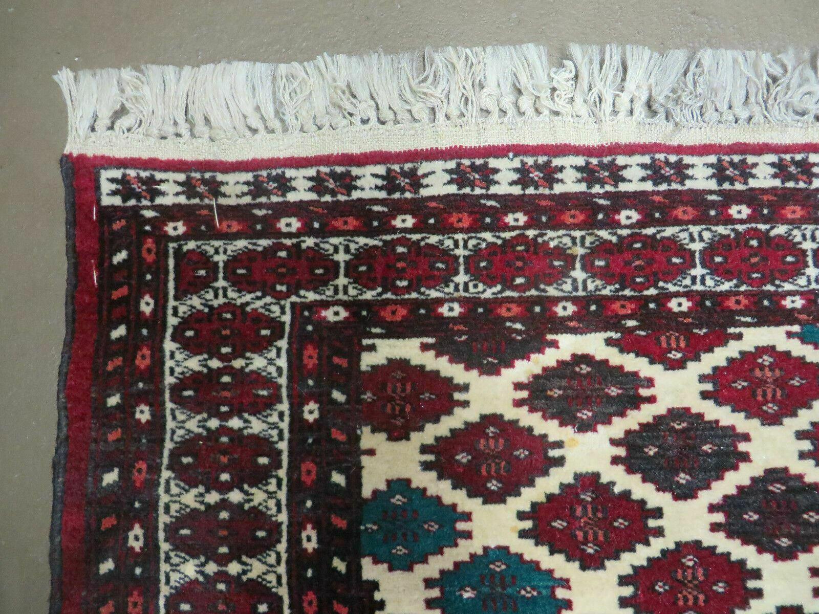 3' X 4' Vintage Handmade Pakistan Bokhara Turkoman Balouch Wool Rug Mat Nice - Nuvé