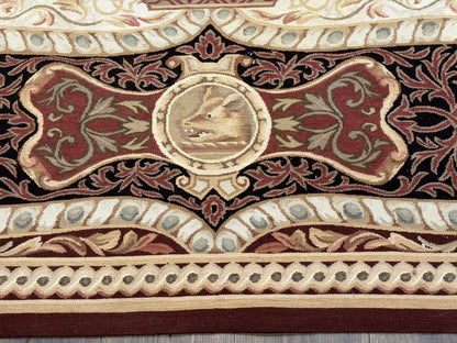 French Aubusson Rug 9x12 - European Design Flatweave Carpet - Nuvé