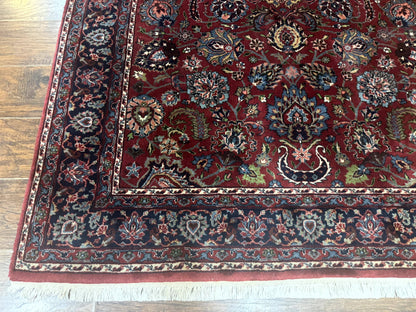Indo Persian Rug 5x7, Vintage Traditional Floral Carpet, Burgundy and Navy Blue - Nuvé