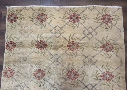 Turkish Rug 5x6, Oushak Carpet, Beige - Nuvé