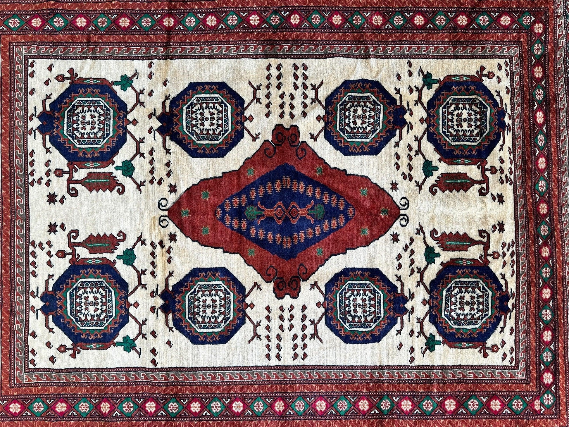 Hand-Knotted Afghani Kazak Wool Rug - 4'8" x 7'2" - Nuvé