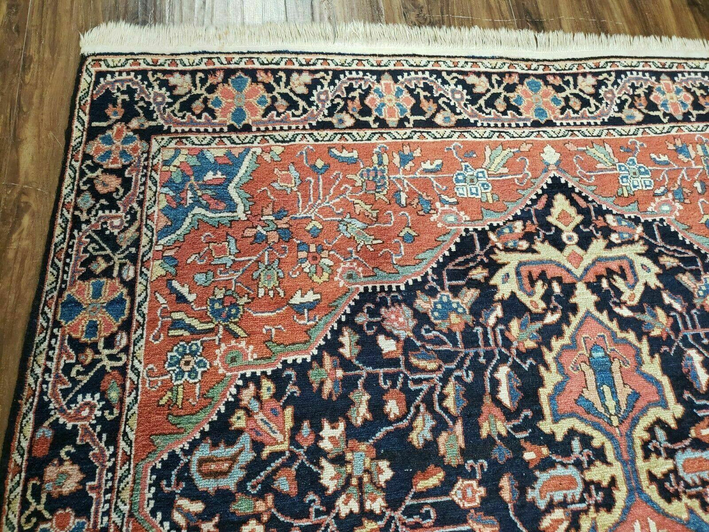 4.5' X 6.5' Handmade Antique Fine Indian Wool Rug Carpet Red - Nuvé