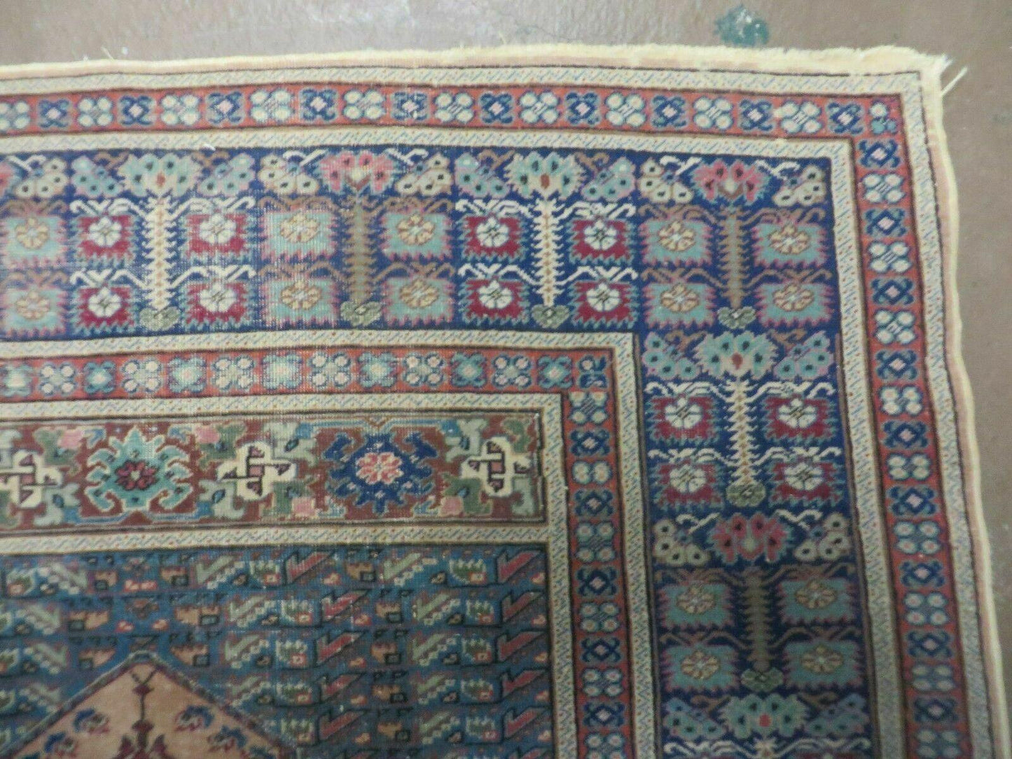4' X 6' Antique Handmade Turkish Mehrab Prayer Wool Rug Lantern Beautiful - Nuvé