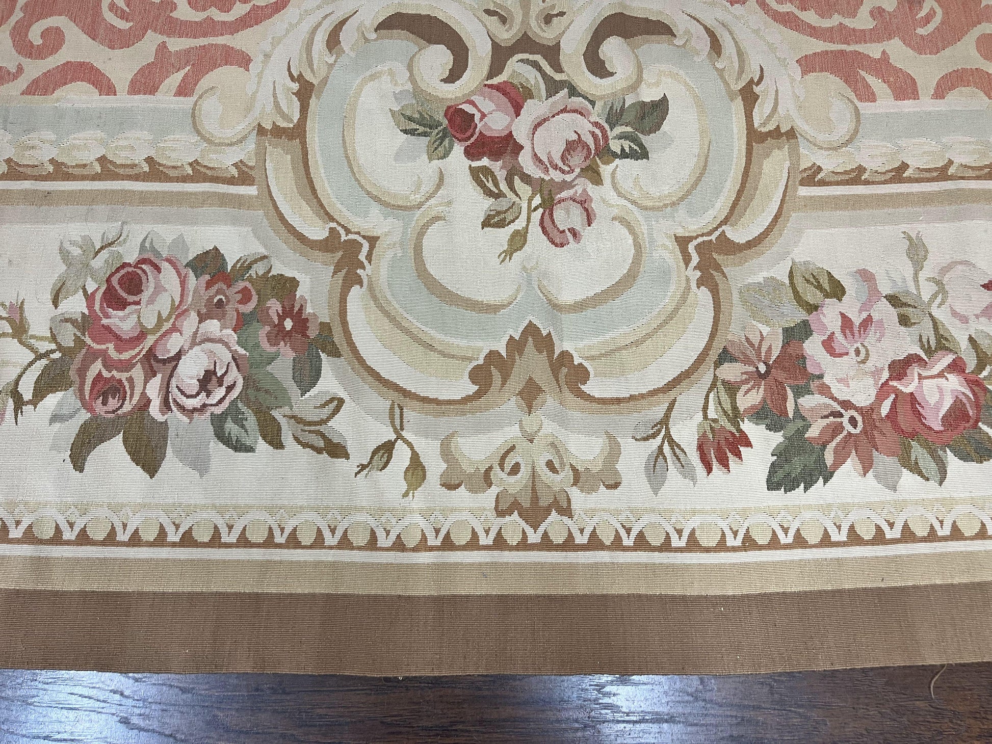 Aubusson Rug 10x14, Wool Handmade Vintage Carpet, Elegant French European Design Rug, Large Room Sized Aubusson Rug, Stark Carpet - Nuvé
