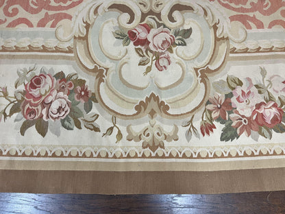 Aubusson Rug 10x14, Wool Handmade Vintage Carpet, Elegant French European Design Rug, Large Room Sized Aubusson Rug, Stark Carpet - Nuvé