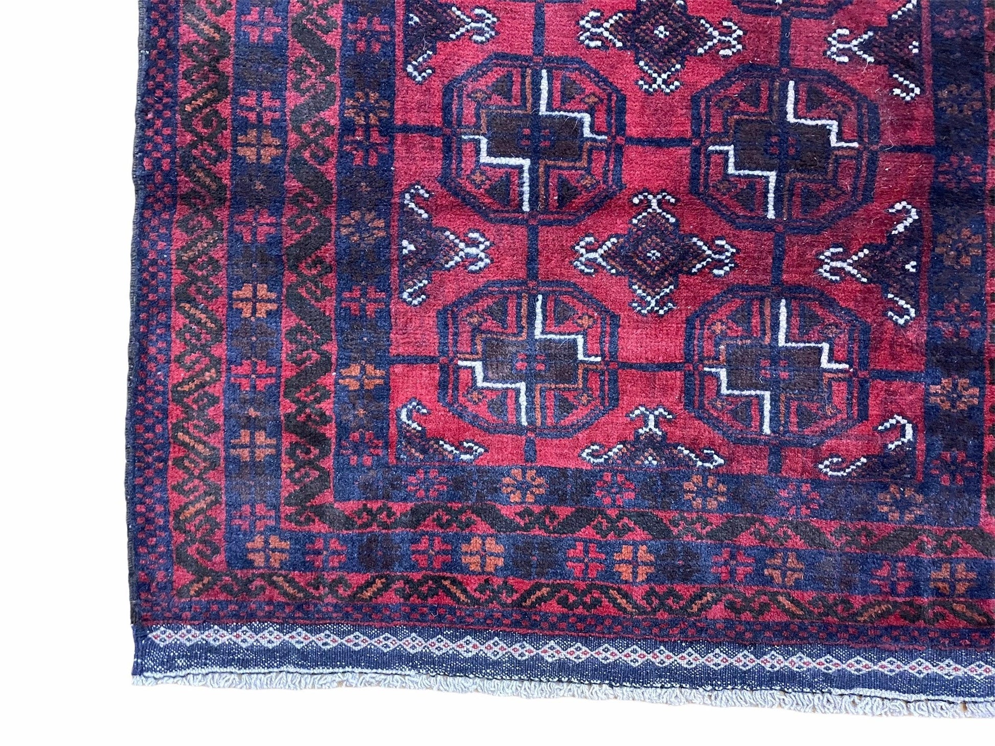 3 X 5 Vintage Handmade Tribal Wool Rug Balouchi Rug Afghan Rug Red Beige Nice - Nuvé