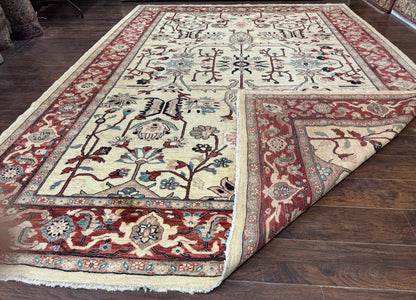 Peshawar Rug 10x14, Beige and Rust Red, Large Pak Persian Rug, Pakistani Rug - Nuvé