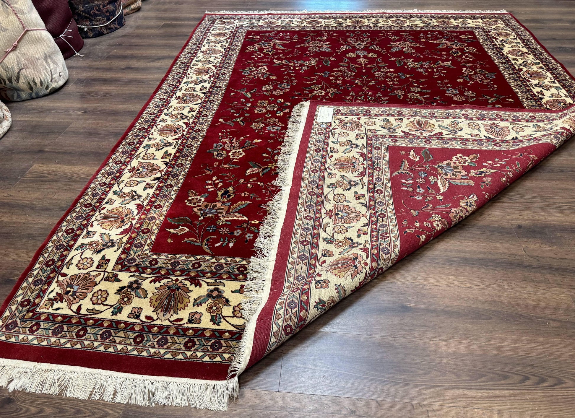 Indo Persian Rug 8x10, Red and Cream, Floral, Pande Cameron - Nuvé