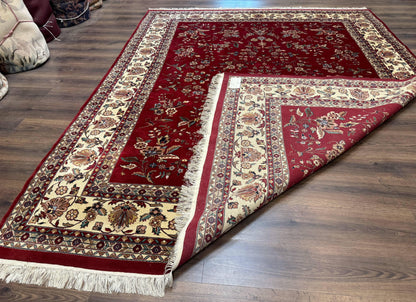 Indo Persian Rug 8x10, Red and Cream, Floral, Pande Cameron - Nuvé