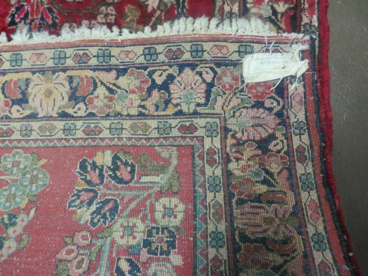 Red Persian Sarouk Rug 3x5, Antique Persian Carpet 1920s, Hand Knotted, Floral, Wool, Oriental Rug, Handmade Rug - Nuvé