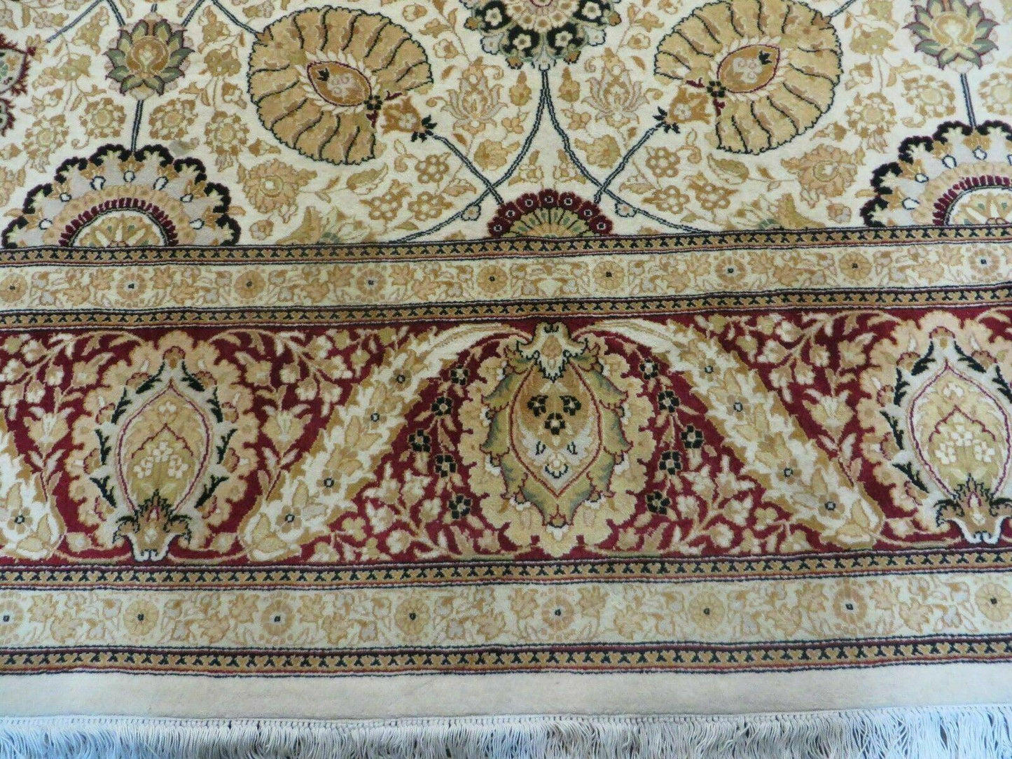9' X 12' Vintage Handmade Wool Rug Pakistani Floral Design Nice Vegetable Dye - Nuvé