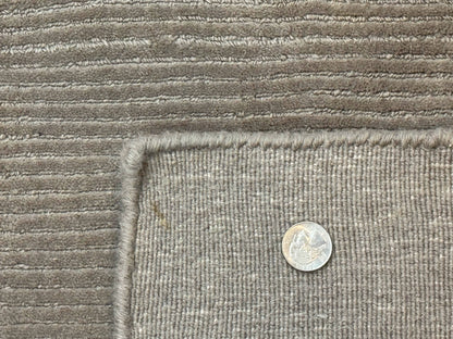 Tibetan Rug 8x10 Taupe Handmade Wool Modern Contemporary Carpet - Nuvé