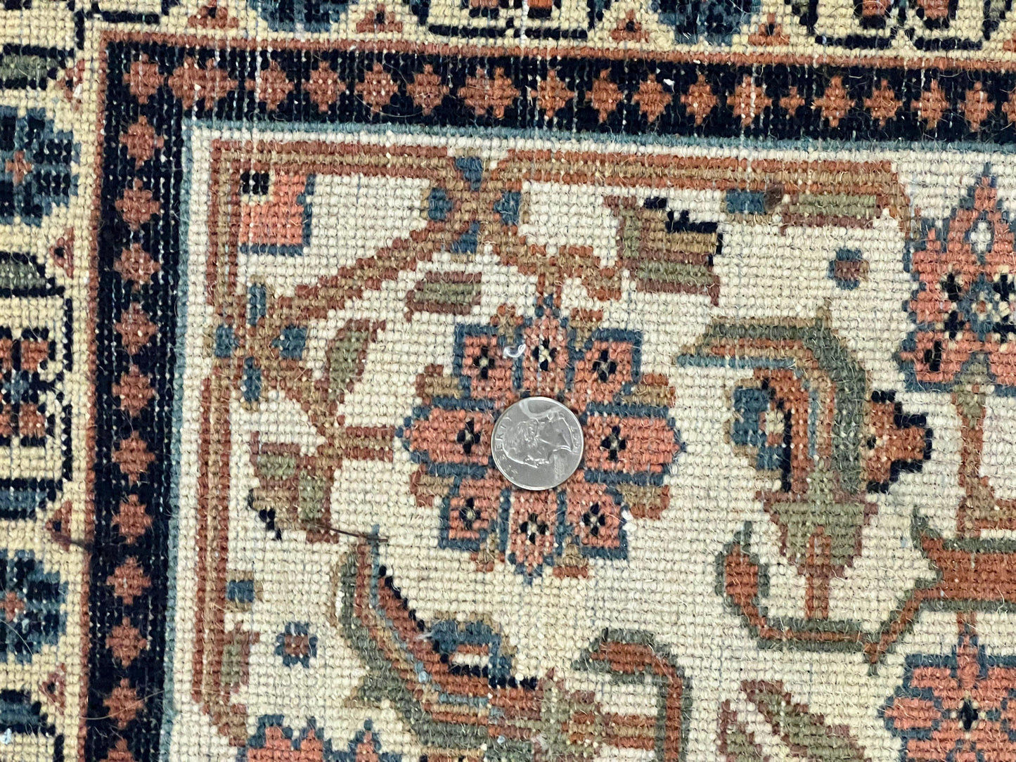 Indo Persian Bidjar Rug 6x10, Vintage Handmade Wool Carpet, Allover Pattern - Nuvé