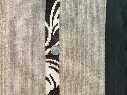 Modern Tibetan Nepali Rug 8x12, Stripe Pattern, Wool with Silk Highlights, Handmade, Beige Tan Brown - Nuvé