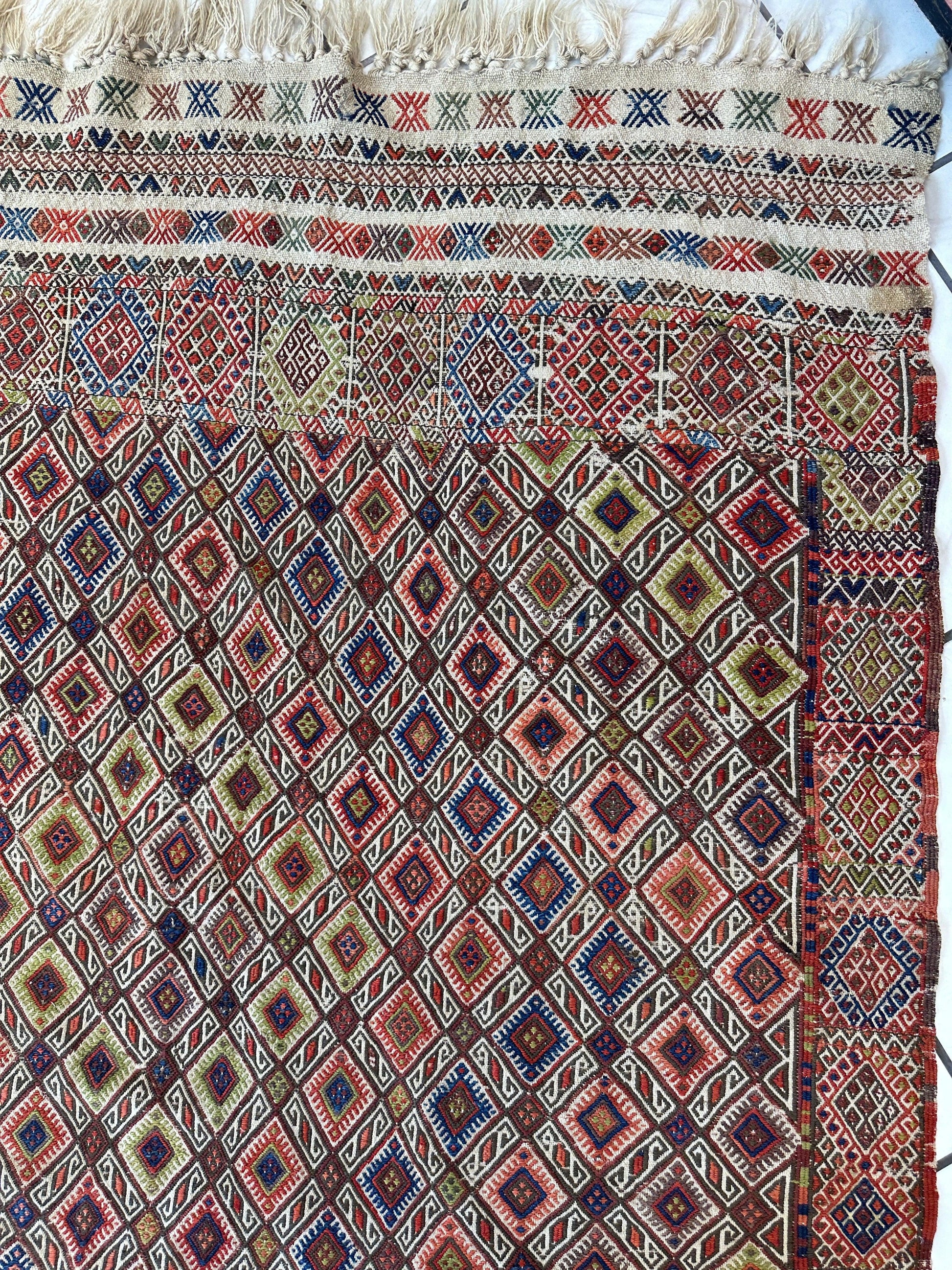 Antique Turkish Jajim Wool Rug 5’6” x 14’5” - Nuvé
