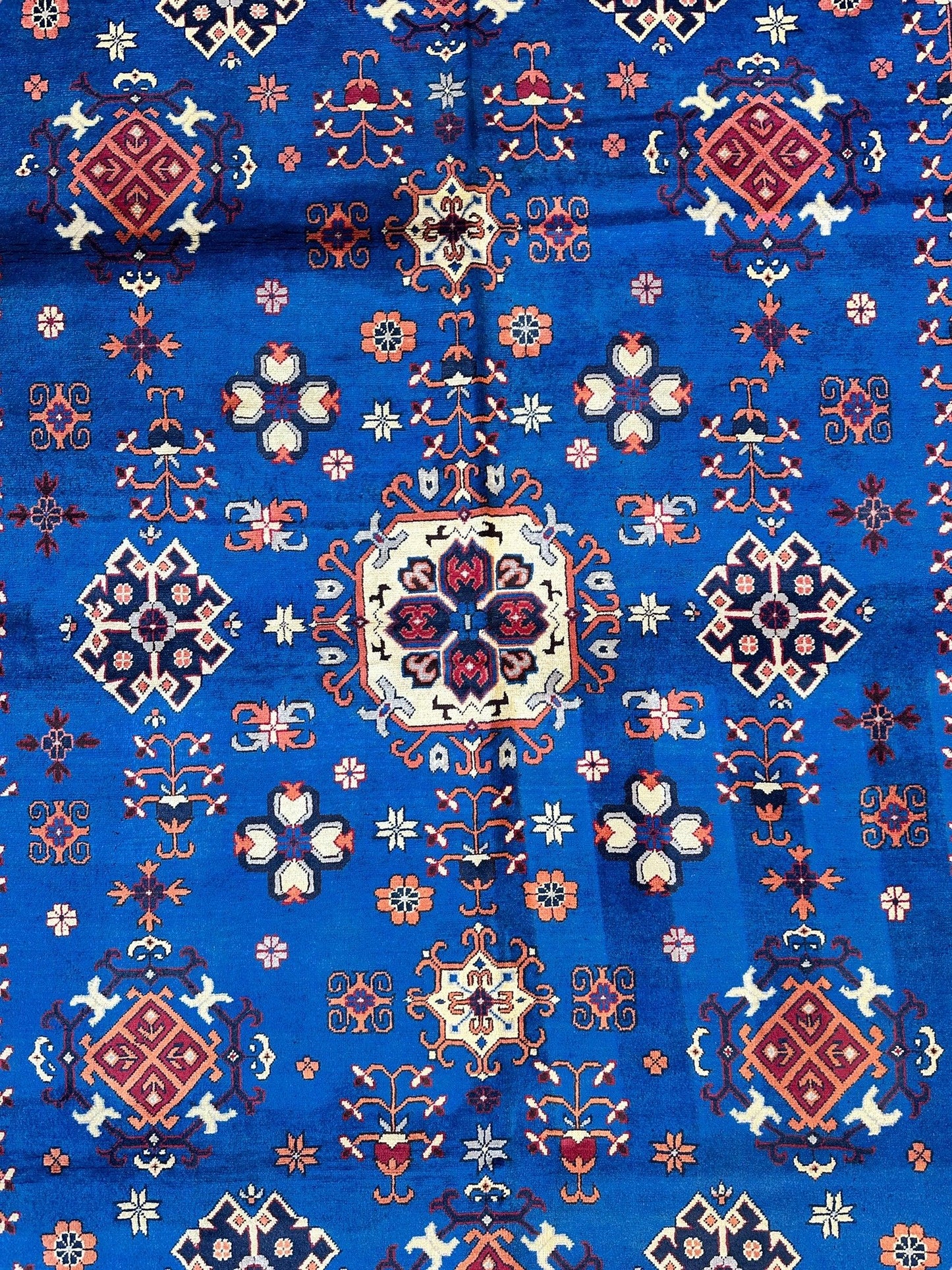 Hand-Knotted Afghan Kazak Rug – 6'6" x 9'7" – Vibrant Geometric Design in 100% Wool - Nuvé