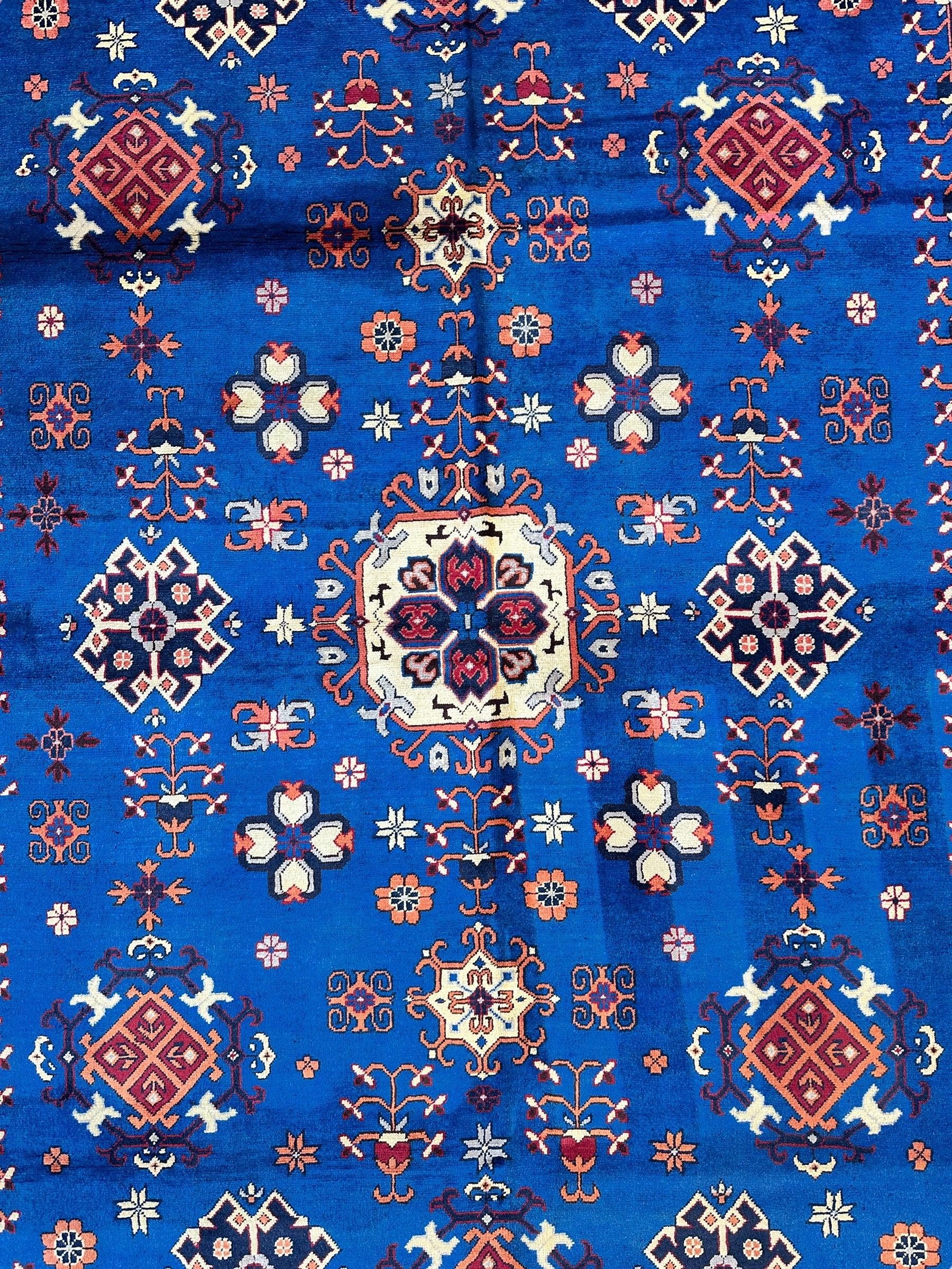 Hand-Knotted Afghan Kazak Rug – 6'6" x 9'7" – Vibrant Geometric Design in 100% Wool - Nuvé