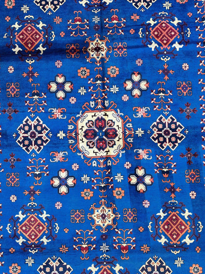 Hand-Knotted Afghan Kazak Rug – 6'6" x 9'7" – Vibrant Geometric Design in 100% Wool - Nuvé